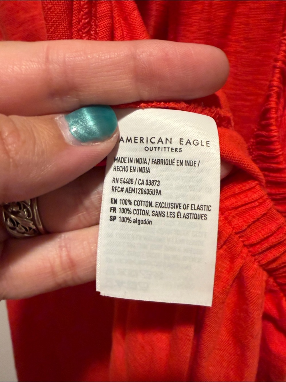 NWT American Eagle Bright Red Strappy wide leg romper - Picture 6 of 7